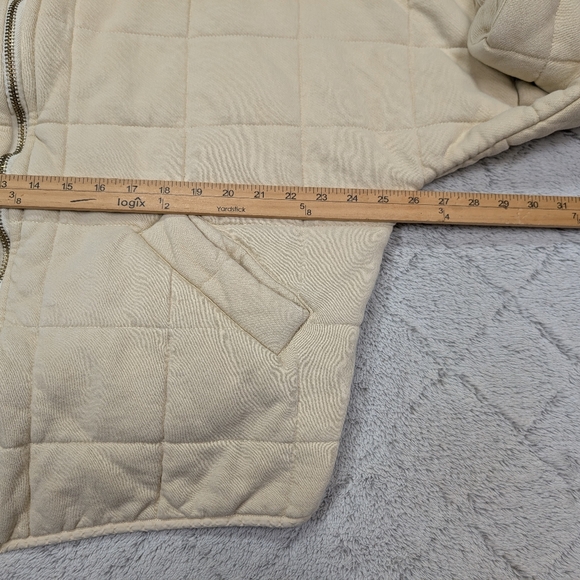 Free People Jacket Womens S Beige Vanilla Creme Dolman Quilted Knit Oversized - Picture 5 of 11